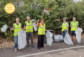 Having fun litter picking